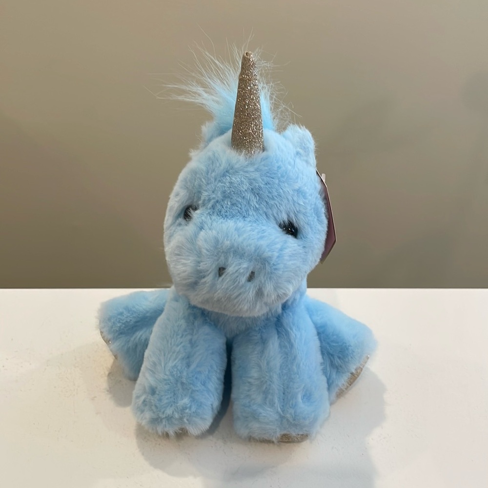 NWT 6” Blue Baby Unicorn Sparklers Glittery Plush by FAO SCHWARZ